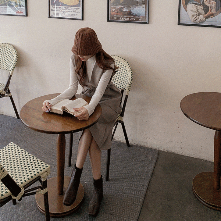 Sona ベルト付きウールベスト セット可能 10代 代女性ファッション韓国通販