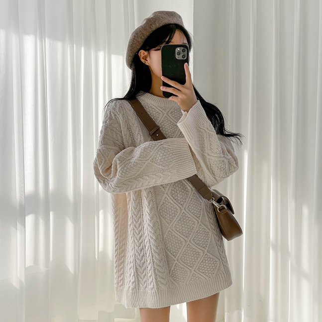 Sona ケーブルミニニットワンピース 10代 代女性ファッション韓国通販