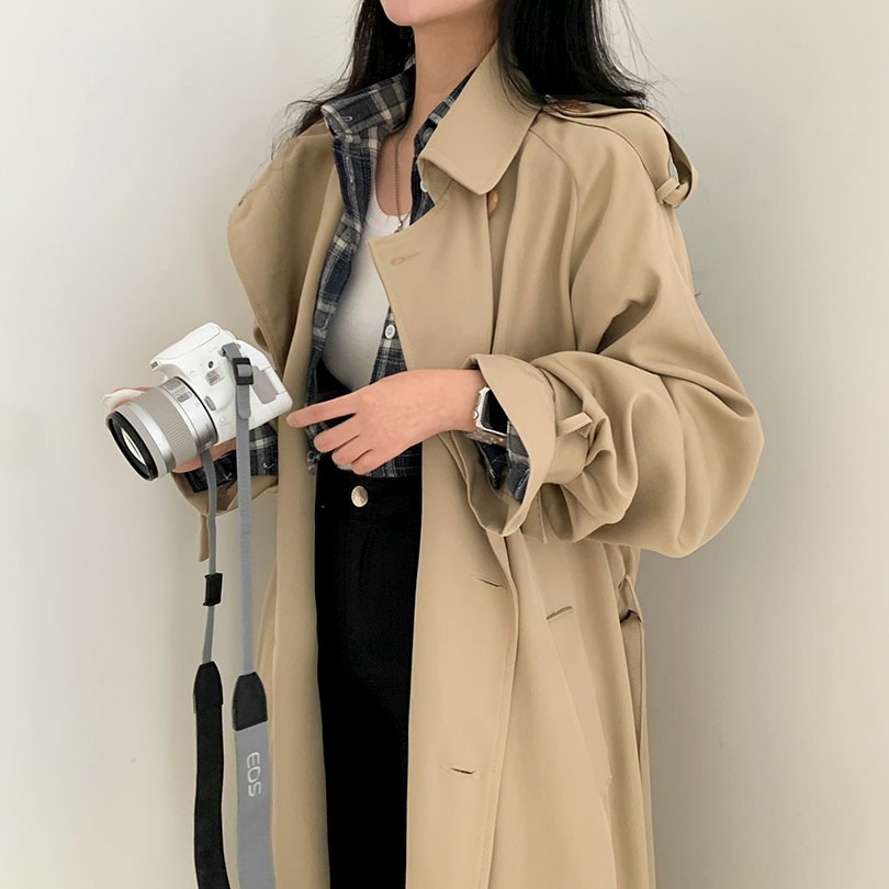 ルーズフィットトレンチコート - [10代・20代女性ファッション,韓国