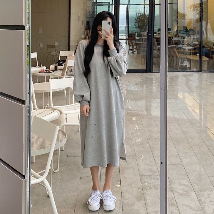 Sona スウェットロングワンピース 10代 代女性ファッション韓国通販
