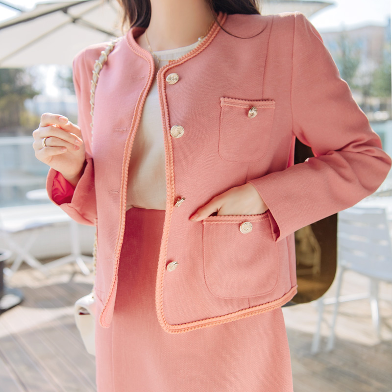 jk1203 ゴールドボタンノーカラージャケット｜ジャケット｜韓国