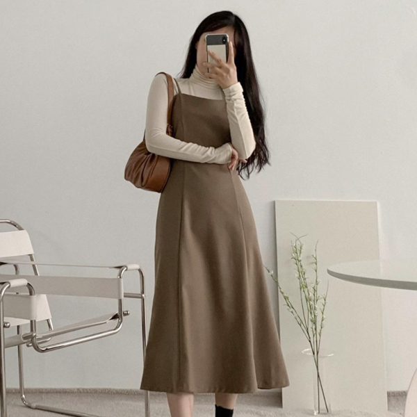 Sona ストリングマーメイドキャミロングワンピース 10代 代女性ファッション韓国通販