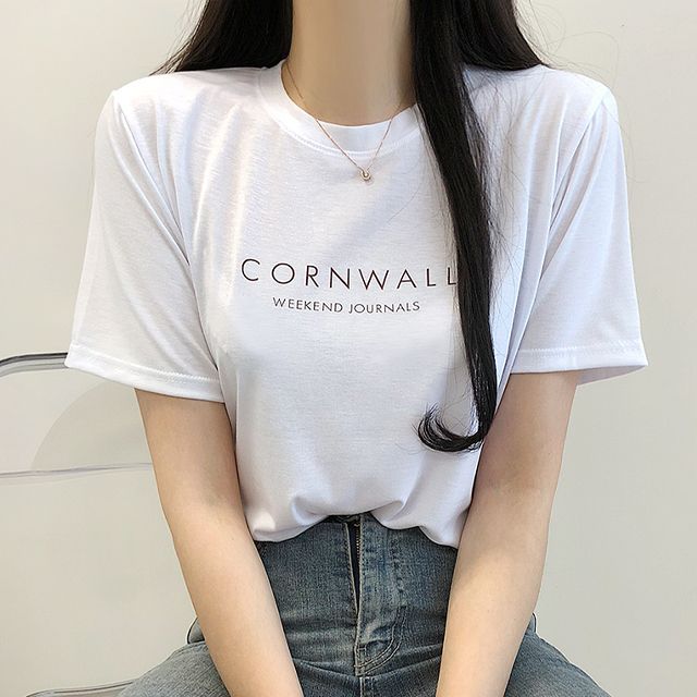 CORN WALL 英文寬鬆款短袖T恤