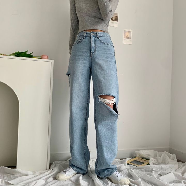 SONA | ビンテージサイドスリットデニムパンツ | 10代・20代女性ファッション韓国通販