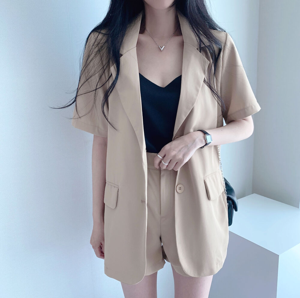 SONA [SET]カラー半袖ジャケット+ショートパンツ(後ろゴム) 10代・20代女性ファッション韓国通販