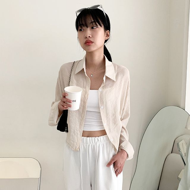 シースルークロップシャツ｜シャツ｜韓国ファッション通販 SONA