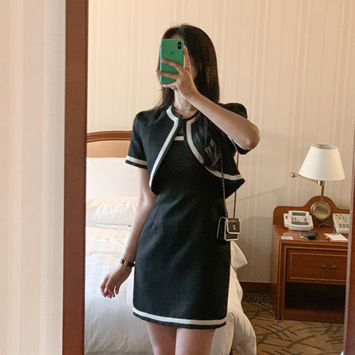 ツイード配色半袖ボレロジャケット｜ジャケット｜韓国ファッション通販