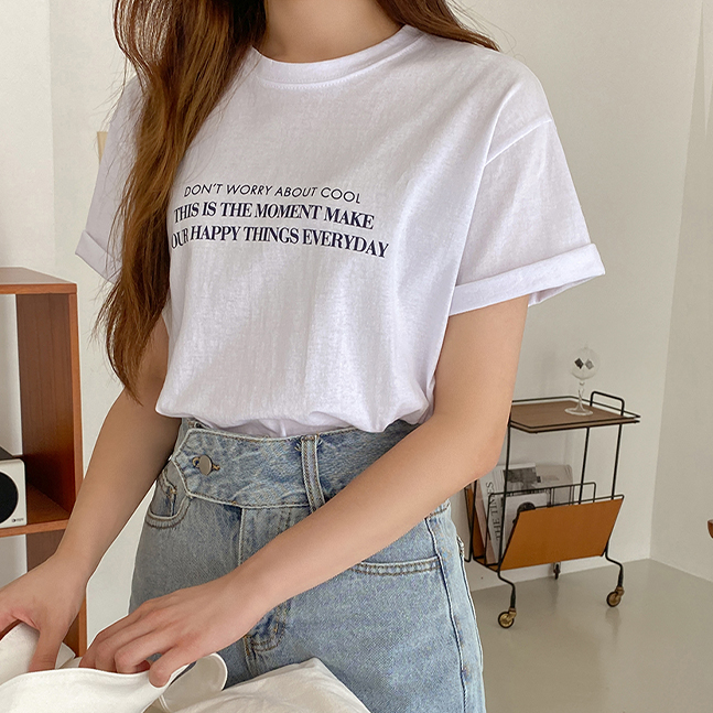 HAPPY英文プリントTシャツ｜半袖Tシャツ｜韓国ファッション通販 SONA