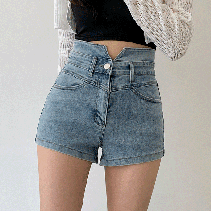 SONA スリットハイウエストデニムショートパンツ5色 10代・20代女性ファッション韓国通販