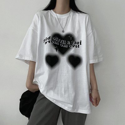 グラデーションハートプリントTシャツ - [10代・20代女性ファッション