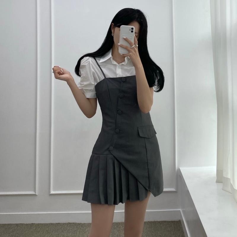 美品！半袖ミニワンピース 青系GAS woman
