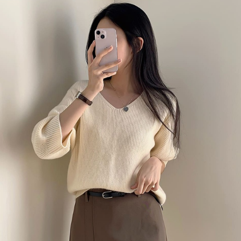 オフショルダーリブニット - [10代・20代女性ファッション,韓国通販 ...
