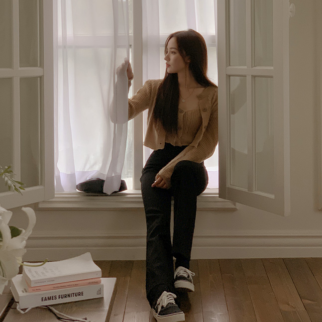 [기장선택! S~L] 히든밴딩 블랙 부츠컷 팬츠 (숏/롱)