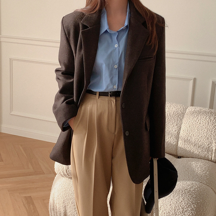 ウールシングルジャケット - [10代・20代女性ファッション,韓国通販