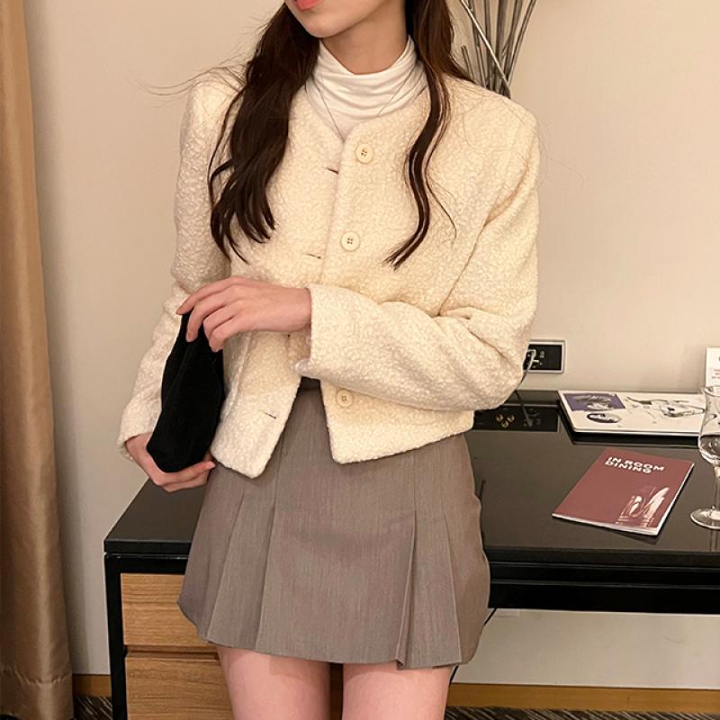 ノーカラーブークレクロップジャケット｜ジャケット｜韓国