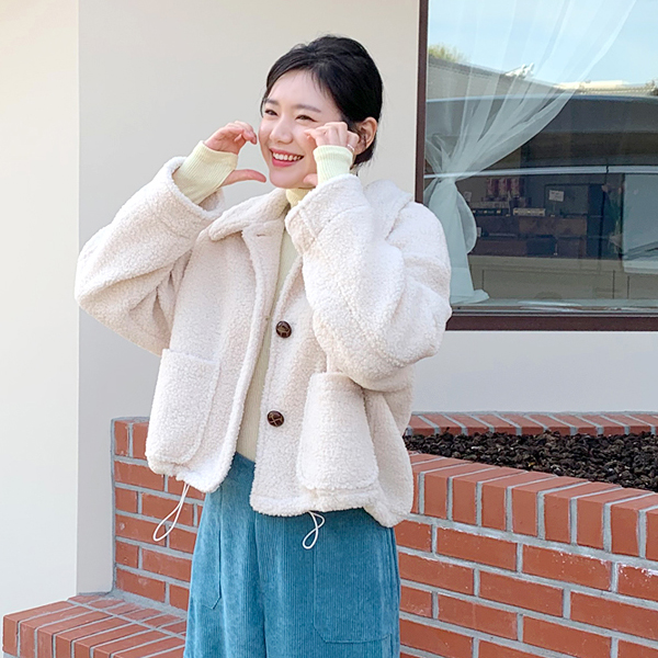 カラーボアショートジャケット(キルティング裏地) - [10代・20代女性