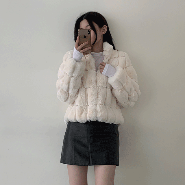 ルーズフィットミンクファージャケット - [10代・20代女性ファッション
