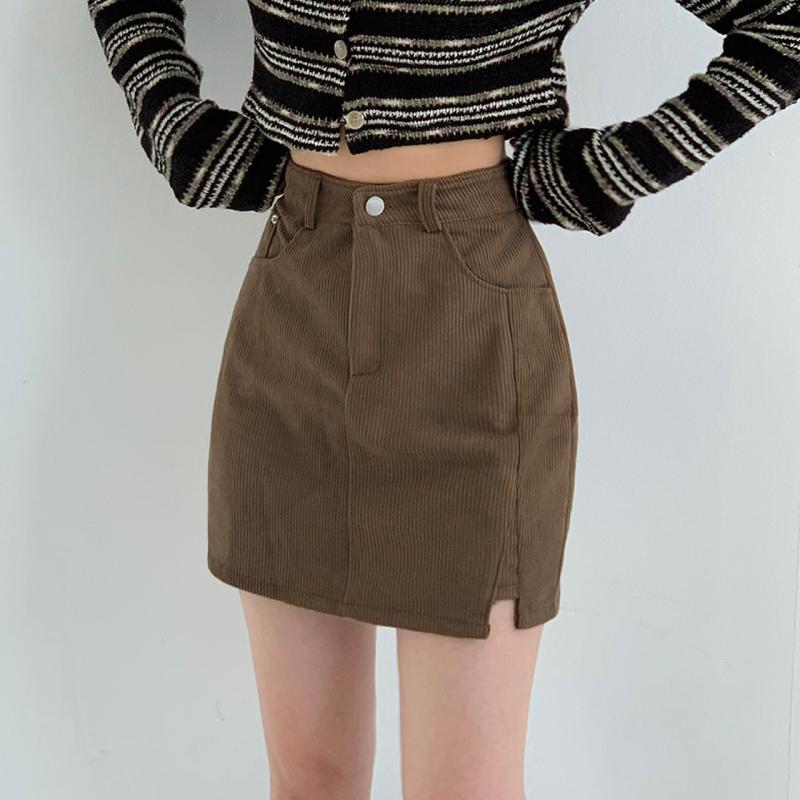 コーデュロイスカート コーデュロイスリットミニスカート｜ミニスカート｜韓国
