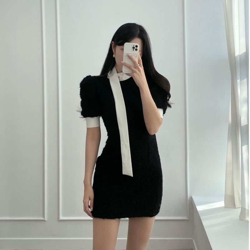 タイスカーフパフミニワンピース ｜ミニワンピース｜韓国