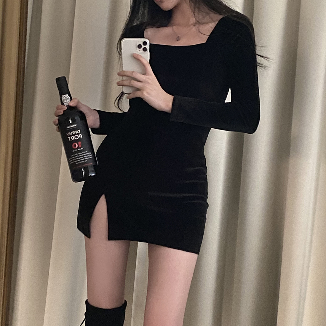 sensam by manato ベルベット ミニワンピース sensam by manato