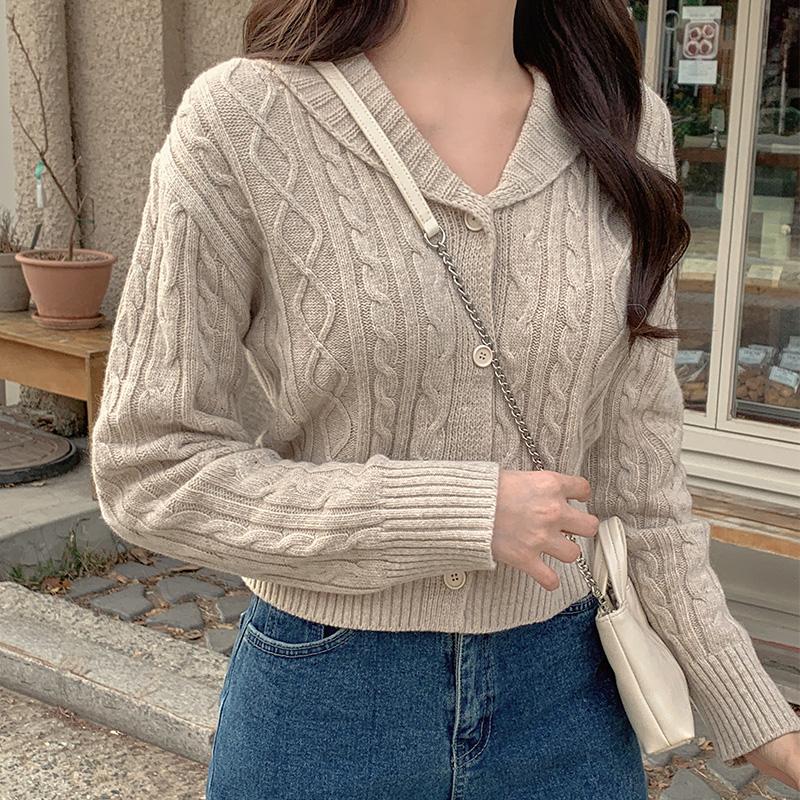 1PIU1UGUALE3 ショールカラー ケーブルニット カーディガン 美品XL JIGGYS SHOP カーディガン ウォッシャブルケーブルショール