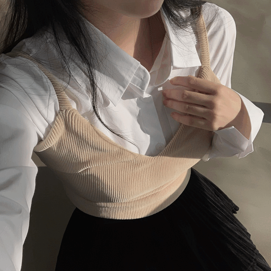 シャツレイヤードニット - [10代・20代女性ファッション,韓国通販