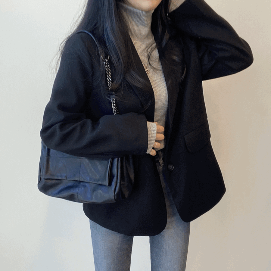 ベーシックツーボタンジャケット - [10代・20代女性ファッション,韓国
