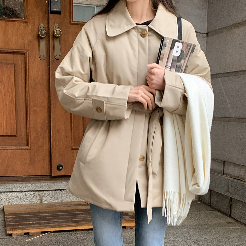 ベルト付き中綿ハーフコート｜コート｜韓国ファッション通販 SONA