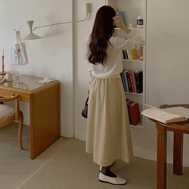 バンディングフレアロングスカート - [10代・20代女性ファッション