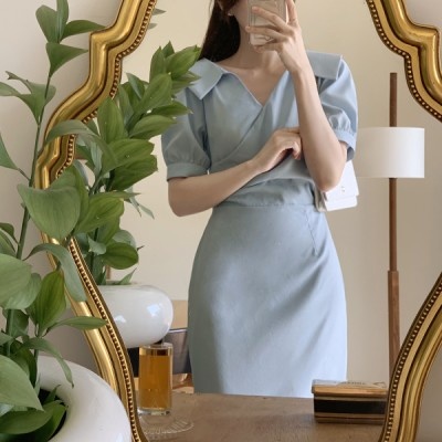 カシュクールマーメイドロングワンピース