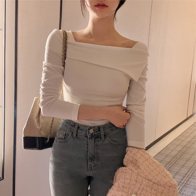 オフショルトップス カラーオフショルドロストジップTシャツ | レディースファッション通販