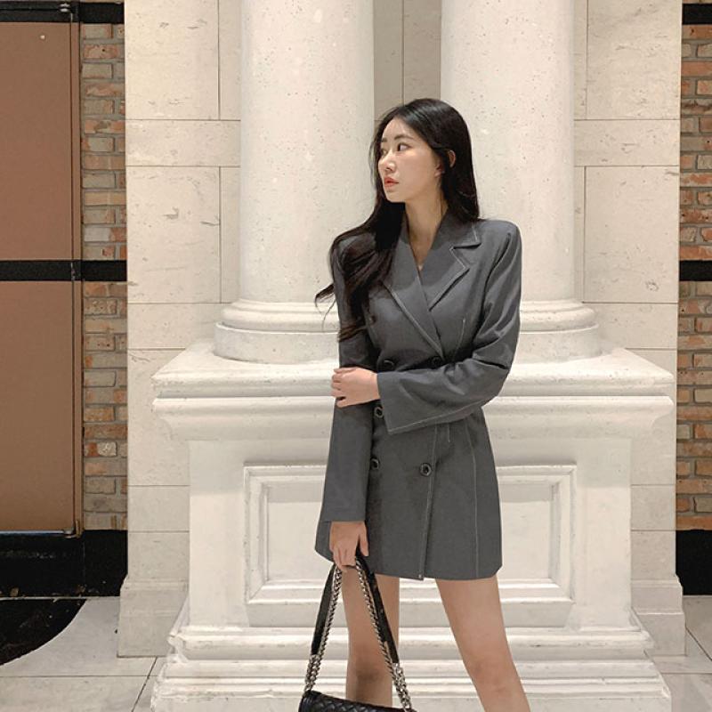 ステッチジャケットミニワンピース - [10代・20代女性ファッション