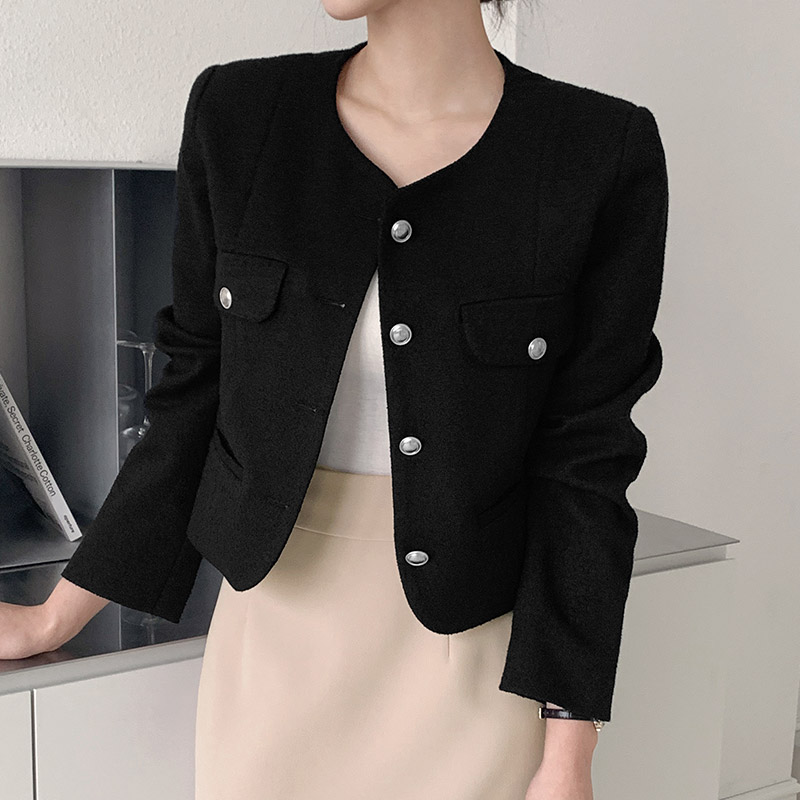 セミクロップド丈ツイードジャケット｜ジャケット｜韓国ファッション