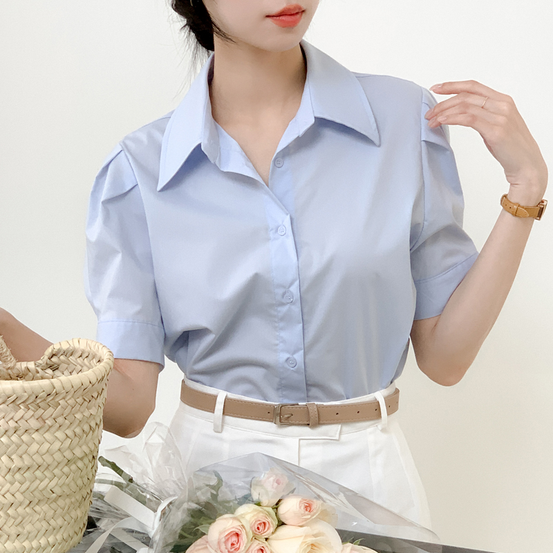 SONO パフスリーブ半袖シャツ パフスリーブ半袖ブラウス｜シャツ｜韓国ファッション通販 SONA