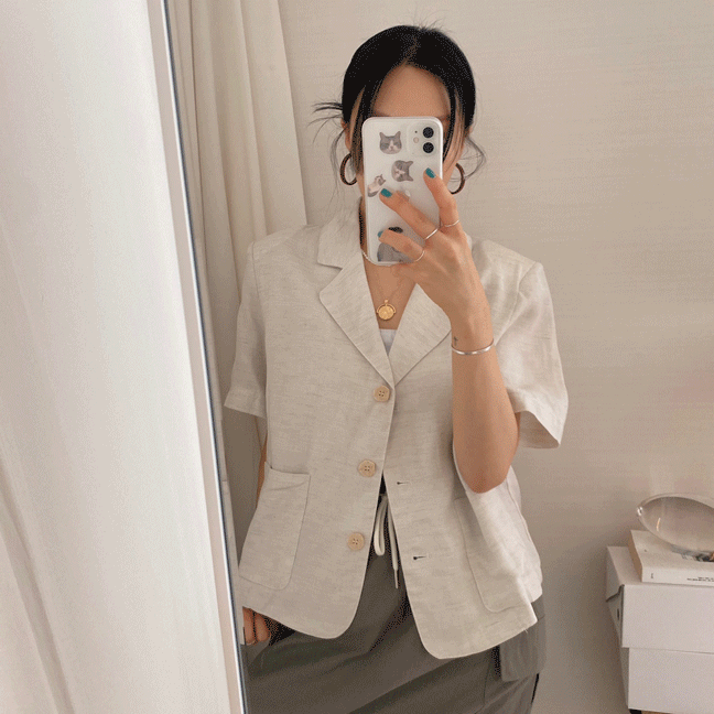 ポケットカラー半袖サマージャケット | SJK8701 | 10代・20代女性