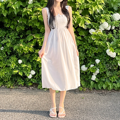SHALOM◆GOAL IN DRESS 長袖 ロゴ ワンピース 韓国人気 配色 ウエストマーク ロングワンピース[品番：LGMW0005494]｜La