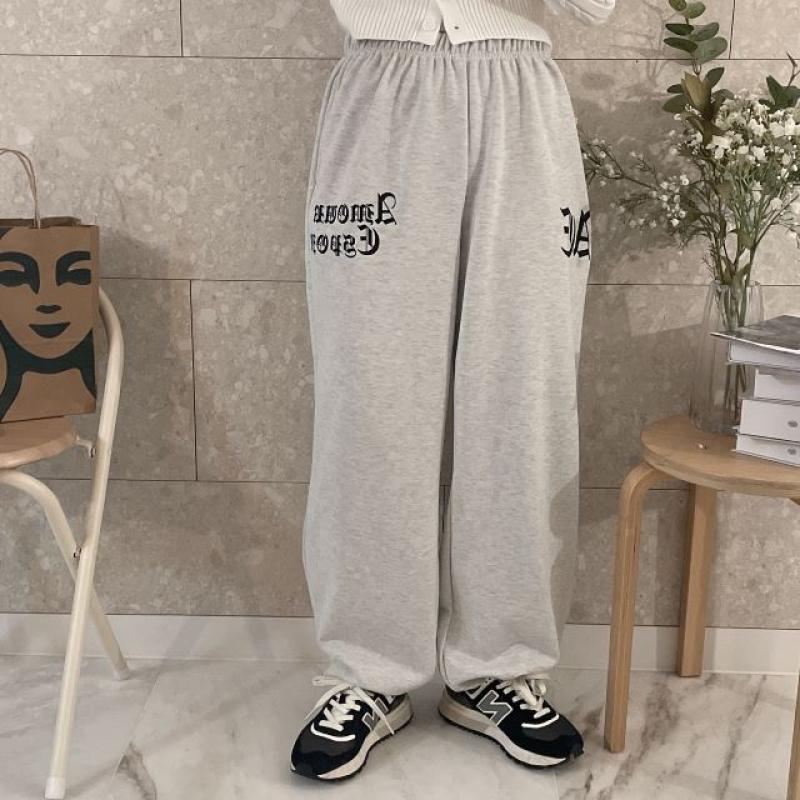 英文レタリング2WAYストリングトレーニングパンツ｜ロングパンツ｜韓国