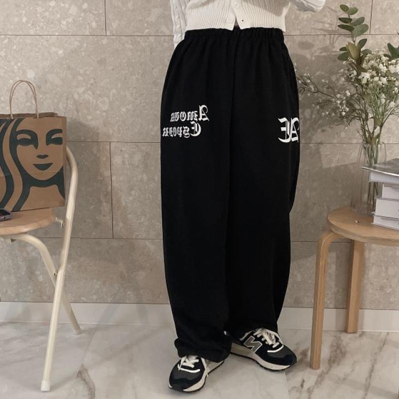 英文レタリング2WAYストリングトレーニングパンツ｜ロングパンツ｜韓国