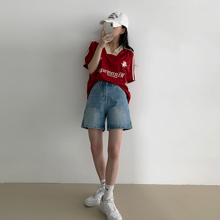 大人気◇装飾付 デニム コットン ショートパンツ AMBIDEX Store △〇11.36OZムラ糸デニムショートパンツ(36 コン