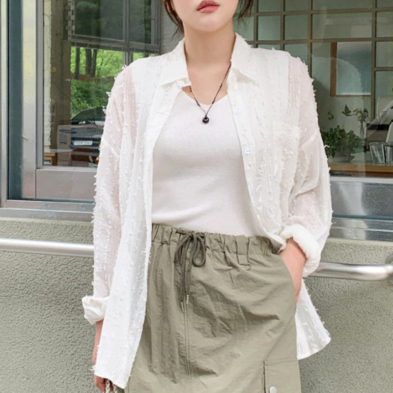 ユニークフリンジシャツ - [10代・20代女性ファッション,韓国通販