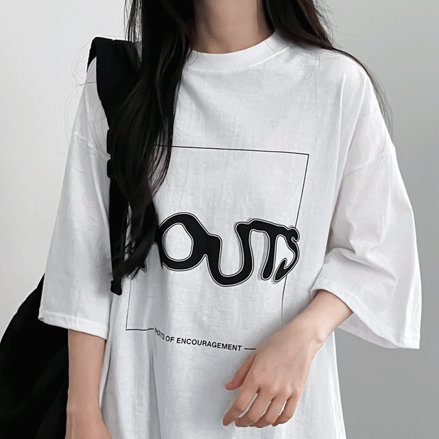 SHOUTプリントオーバーフィットTシャツ｜半袖Tシャツ｜韓国