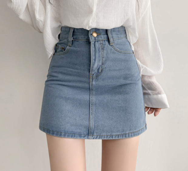 シンプルコットンデニムミニスカート｜ミニスカート｜韓国