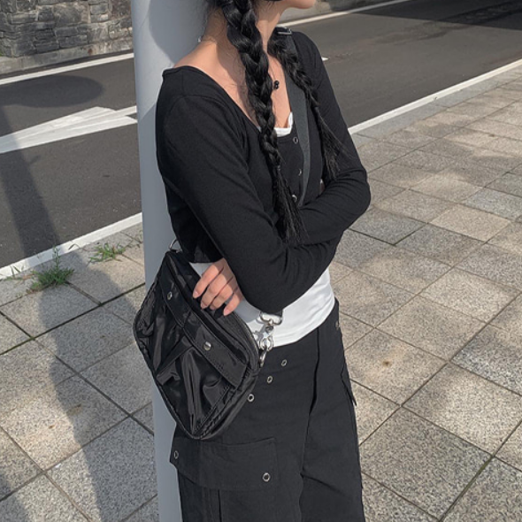 ナイロンツーポケットクロスバッグ｜バッグ｜韓国ファッション通販 SONA