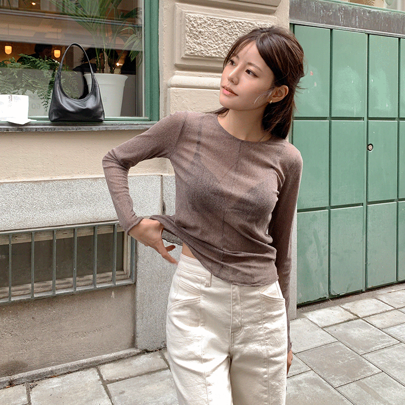 シースルーメッシュ長袖Tシャツ6色 - [10代・20代女性ファッション ...