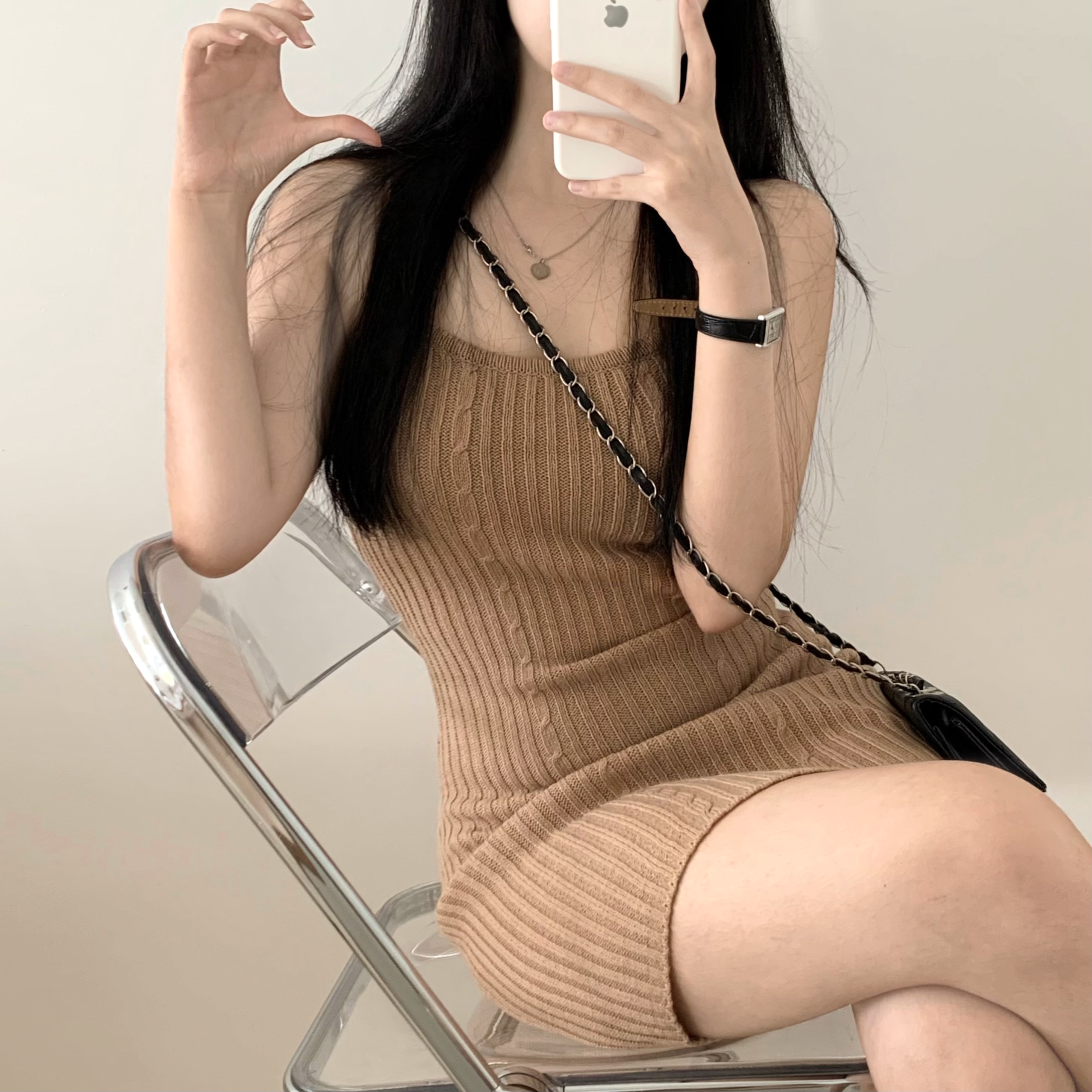 ❤️24秋新作 新品♡ SelfPortrait 黒キャミミニワンピース♡　C18 ベルトキャミミニワンピ – BUNNY APARTMENT