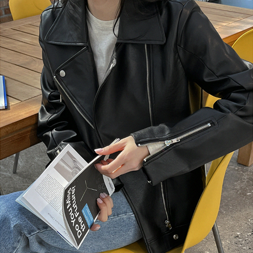 レザーライダージャケット - [10代・20代女性ファッション,韓国通販 