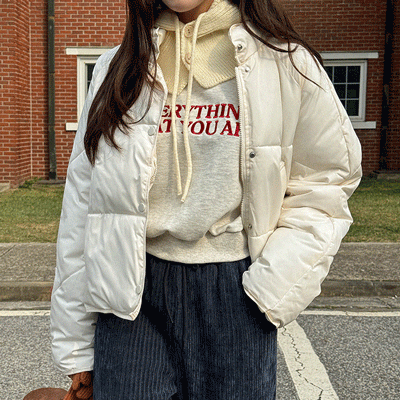 グロッシークロップダウンジャケット - [10代・20代女性ファッション