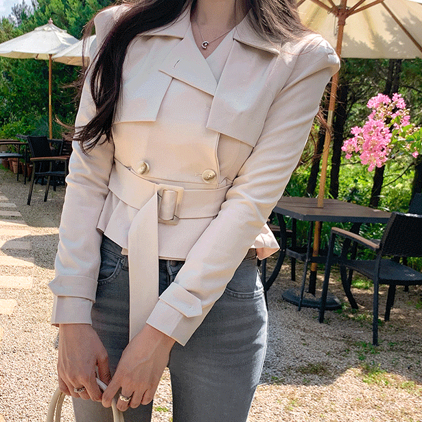 ショートトレンチジャケット - [10代・20代女性ファッション,韓国通販