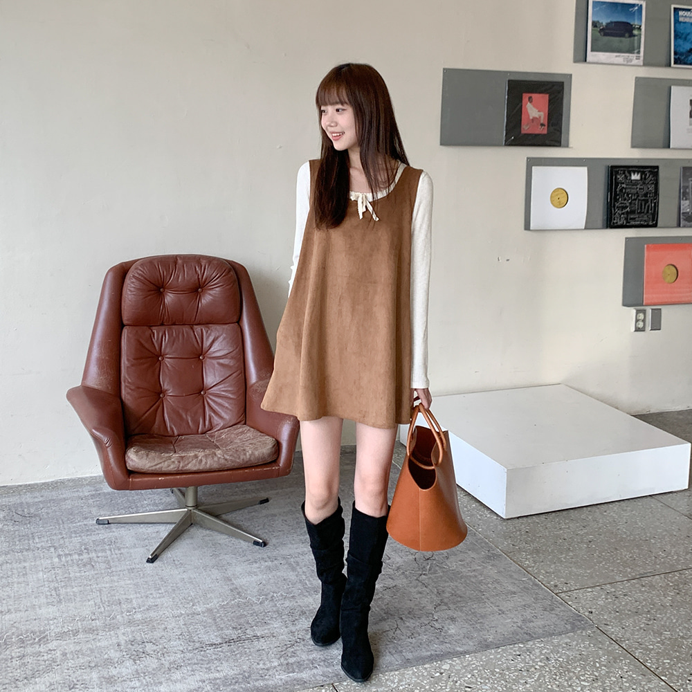 スエードルーズロングブーツ - [10代・20代女性ファッション,韓国