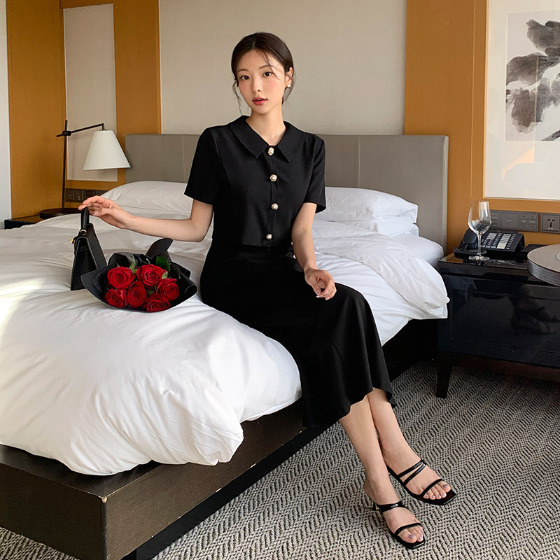 ジャケットドッキングワンピース｜ロングワンピース｜韓国ファッション